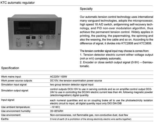 STEKI 2017 Spannungsregler für Wickelmaschinen Kartonverpackung Halbautomatischer Spannungsindikator